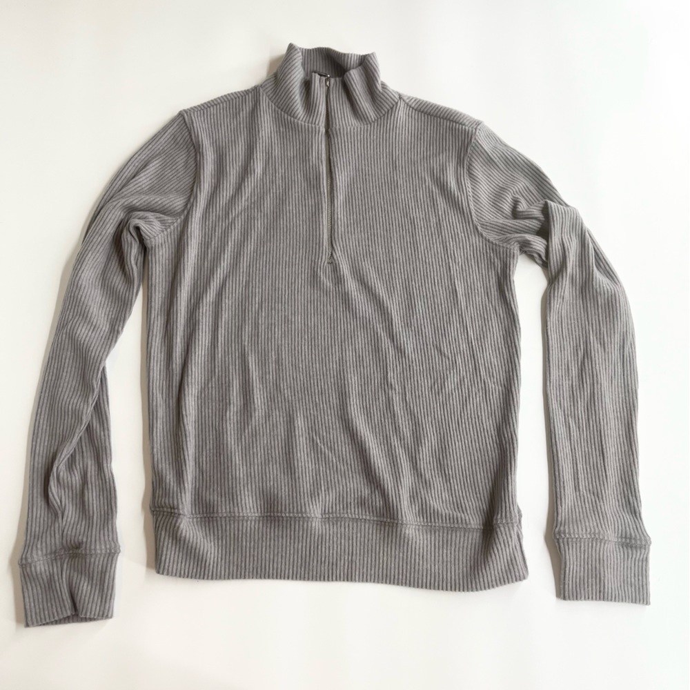 Joes Jeans Size Medium Womens Quater Zip Heather Gray Sweater Made in USA NWT